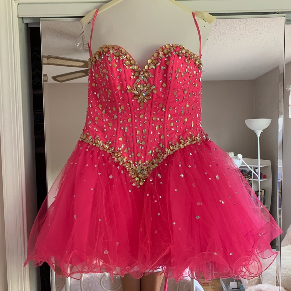 hot pink formal/ pageant dress